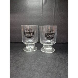 Cockpit Ale Beer Pedestal Glass, Memphis Memorabilia, Set of‎ 2 Glasses, Barware